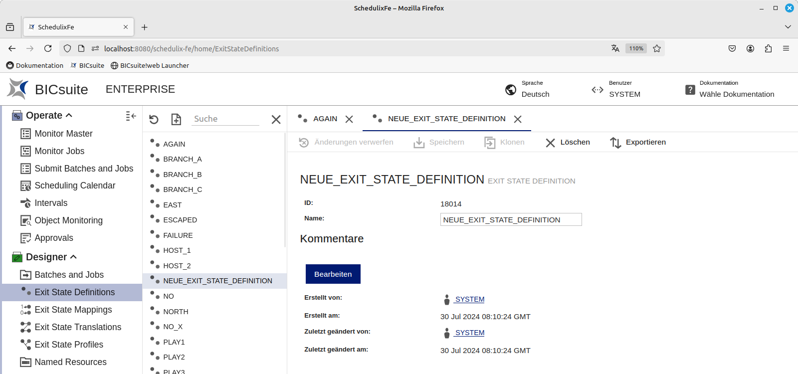 Exit State Definitions