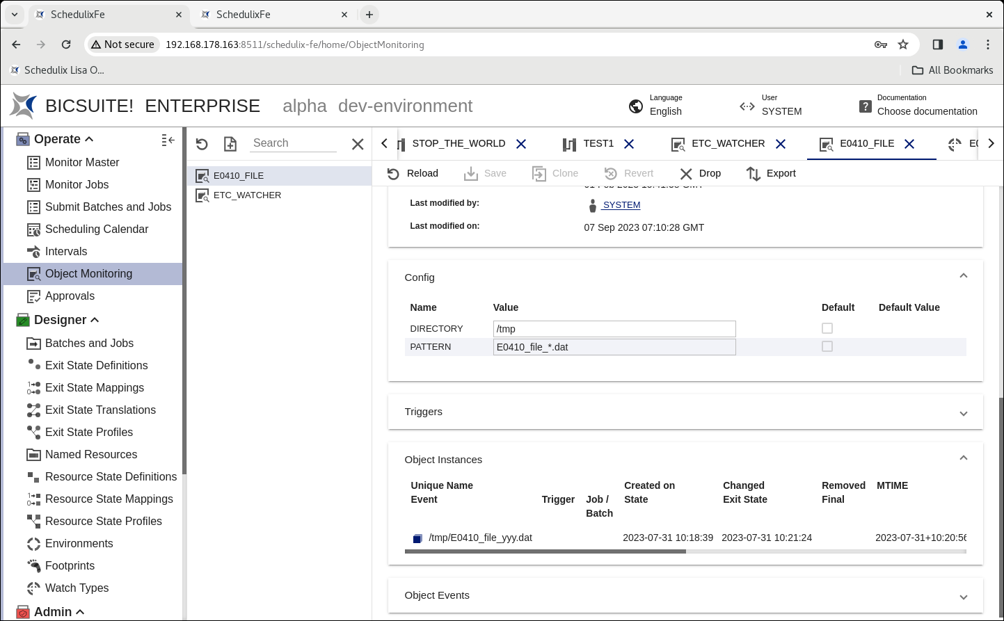 Object Monitoring Instances